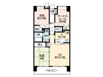 アイディーコート本厚木参番館(2SLDK/3階)の間取り写真