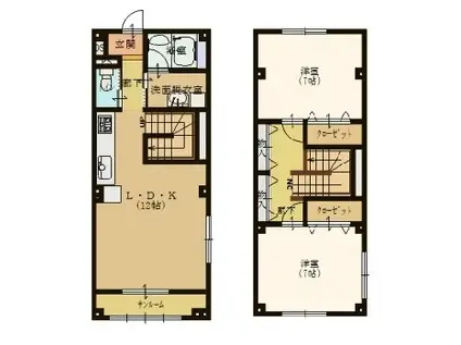 アビタシオン(2LDK/2階)の間取り写真