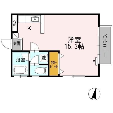 ハピネス本郷Ⅰ(ワンルーム/1階)の間取り写真