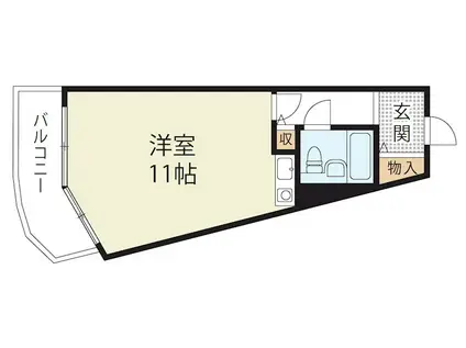 琵琶湖アーバンリゾートIII番館(ワンルーム/4階)の間取り写真