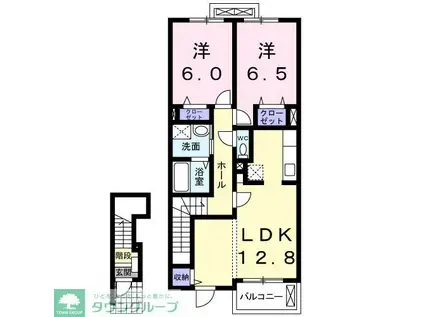 メゾン・ド・フランI(2LDK/2階)の間取り写真
