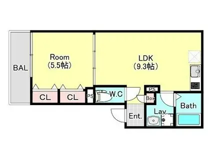 ジーメゾン八千代エクシア(1LDK/3階)の間取り写真