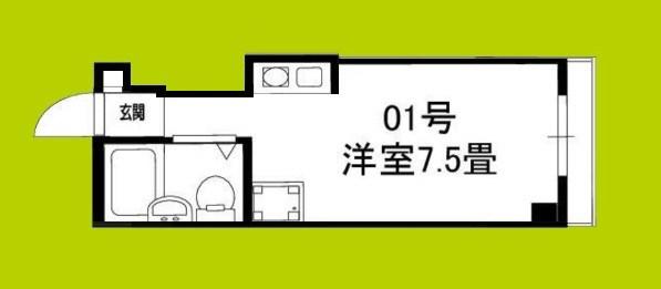 サンクス林(ワンルーム/1階)の間取り写真