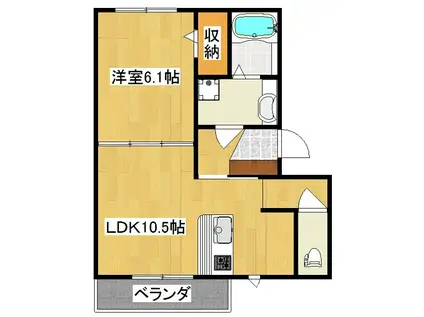 エアステージ(1LDK/2階)の間取り写真