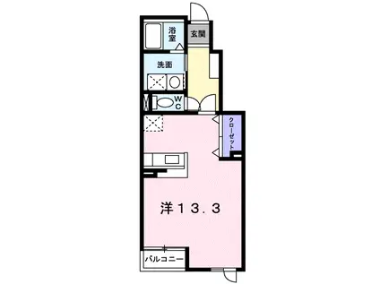 ホークフェザー18(ワンルーム/1階)の間取り写真