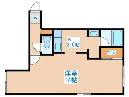 ウエスト12(1K/3階)の間取り写真