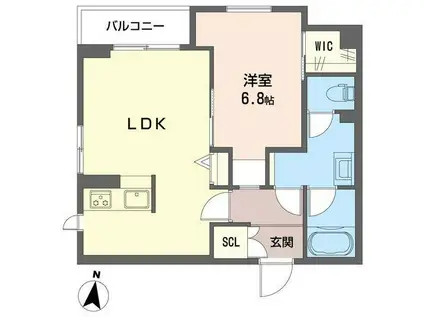 ヒルズ横濱高島台(1LDK/3階)の間取り写真