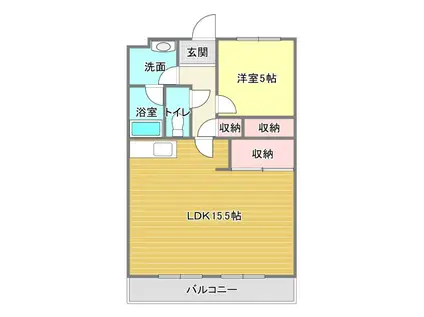 エステート領家(1LDK/4階)の間取り写真