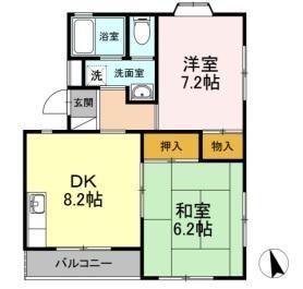 ヴァンヴェール(2DK/2階)の間取り写真