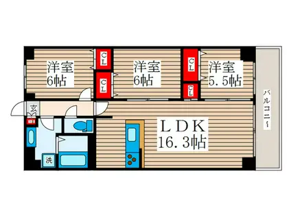エアテラス(3LDK/2階)の間取り写真