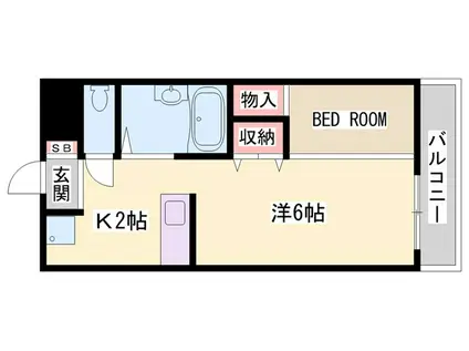 サンシャイン佐野(1K/3階)の間取り写真
