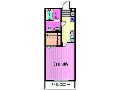 オークス 浦和北(1K/2階)の間取り写真