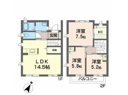 プレジャーハウス(3LDK/1階)の間取り写真