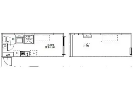 グランピエール平井(ワンルーム/1階)の間取り写真
