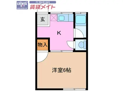 ハイテイル江戸橋(1K/1階)の間取り写真