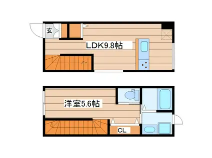 キララ鈎取本町II(1LDK/1階)の間取り写真