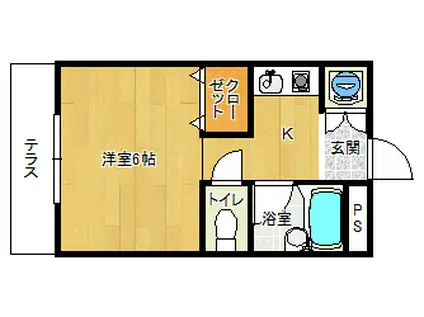 フェアリー六甲(1K/1階)の間取り写真