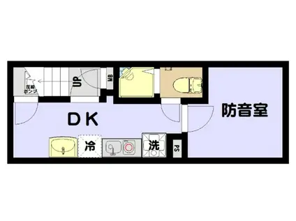 蛎殻町マンション(ワンルーム/B1階)の間取り写真