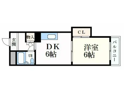 土山中村コーポI(1DK/1階)の間取り写真