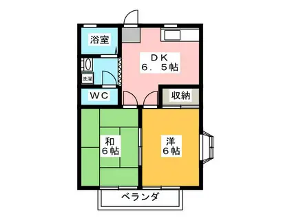 ビィラ・ホワイト本橋(2DK/2階)の間取り写真