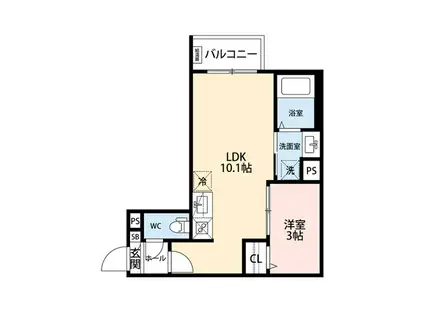 GRANDBLUE DOTOKUSHIMMACHI II(1LDK/2階)の間取り写真