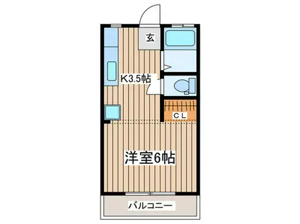 コーポ相沢(1K/2階)の間取り写真