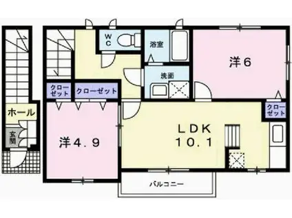 ヤエステ-ジII(2LDK/2階)の間取り写真