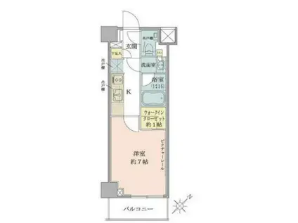 ザ・パークワンズ目黒不動前(1K/2階)の間取り写真