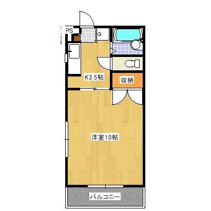 Tハイム(1K/2階)の間取り写真