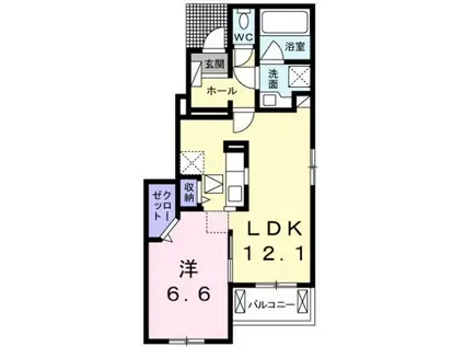 セレクト光(1LDK/1階)の間取り写真