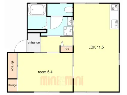 FLATS TAKE 1(1LDK/1階)の間取り写真