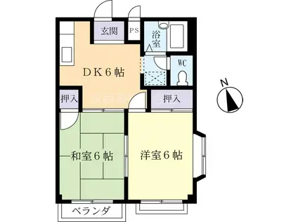 ステーションコーポ(2DK/2階)の間取り写真