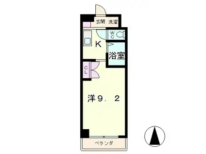 翔耀1号館(1K/2階)の間取り写真