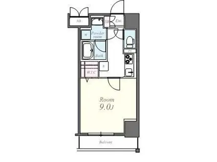 コンパル汐留(1K/7階)の間取り写真