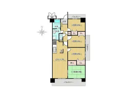 スペリアシティ名南アネックスⅠ(4LDK/2階)の間取り写真