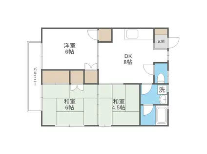 ソレイユスヤマ(3DK/2階)の間取り写真