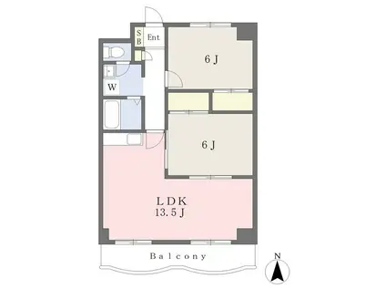 DOMガーデン(2LDK/3階)の間取り写真