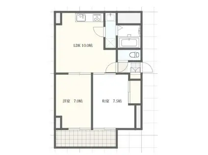 アイ・エフ水前寺(2LDK/4階)の間取り写真