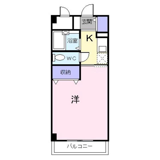 セゾン升本(1K/4階)の間取り写真