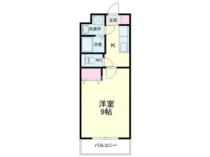 カウベルII(1K/3階)の間取り写真