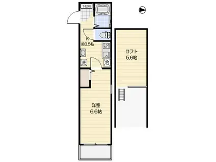 RESAM蕨(1K/3階)の間取り写真