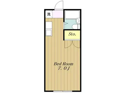 エステートピアK(ワンルーム/2階)の間取り写真