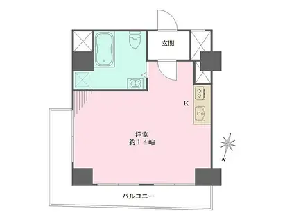 松濤パークハウス(ワンルーム/6階)の間取り写真