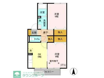 ファ・ミ・グランドA(2DK/1階)の間取り写真