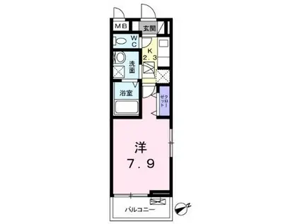 NEO CELLA(1K/1階)の間取り写真