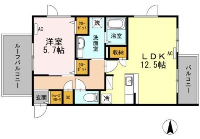 ウェルデンス江古田(1LDK/2階)の間取り写真