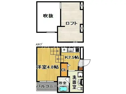 REVE住之江(ワンルーム/1階)の間取り写真