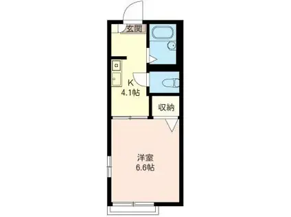 マイシャトル(1K/1階)の間取り写真