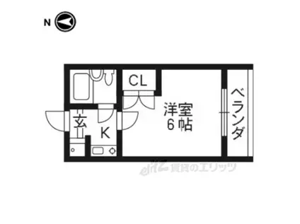 米市ビル(1K/2階)の間取り写真
