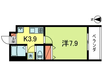 メゾンドボヌール(1K/1階)の間取り写真